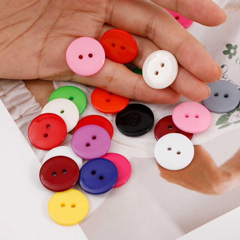 糖果色两眼面包树脂纽扣儿童装毛领衬衫扣子幼儿园手工画diy钮扣