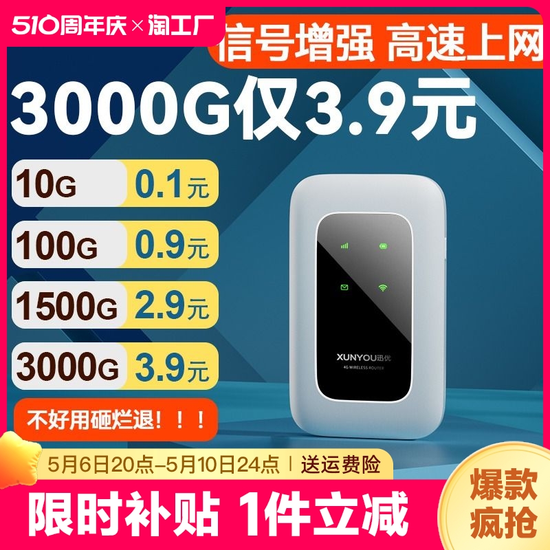 随身wifi免插卡移动wi-fi无线网络全国通用无线网卡便携式热点4G纯流量上网卡wilf车载笔记本2023新款路由器 网络设备/网络相关 随身wifi 原图主图