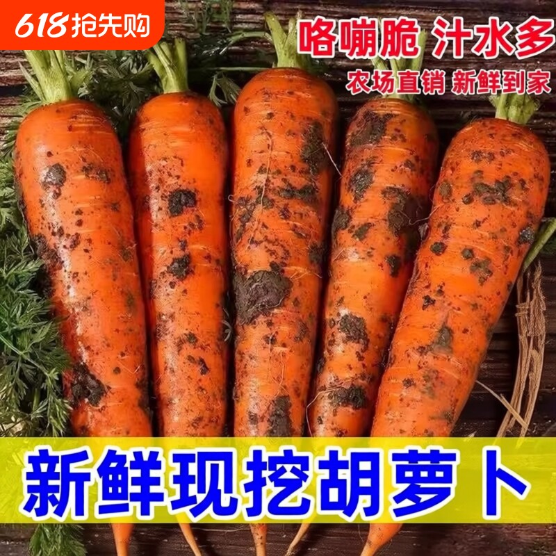 胡萝卜农家自种新鲜河南蔬菜水果可生吃即食甜脆宝宝辅食9斤批发