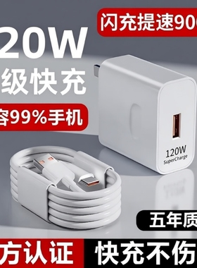 适用华为120W原装充电器线正品套装66w超级闪充mate60Pro/50/40/70/P60/pro/pura70/x3/x5/nova9手机数据线6a
