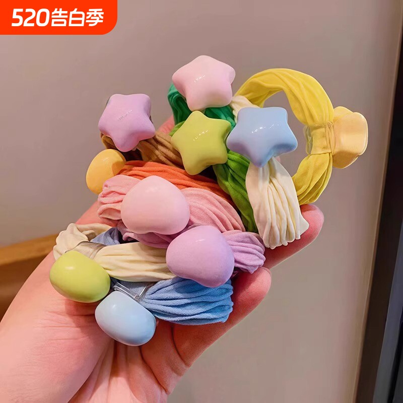 儿童小女孩毛巾圈女童扎马尾丸子头发绳发圈糖果色不伤发头绳发饰