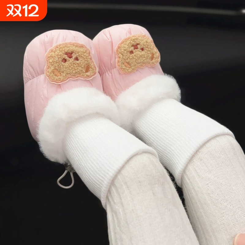 秋冬0-1岁男女宝宝不掉软底保暖新生婴儿地板鞋袜一体加绒步前鞋