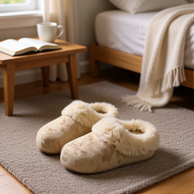南在南方复古保暖厚底毛毛拖鞋女2025秋冬外穿加绒勃肯棉鞋子毛绒