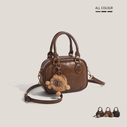 伊布古奇高级感复古潮流手提枕头包包女2025新款时尚单肩包保龄球