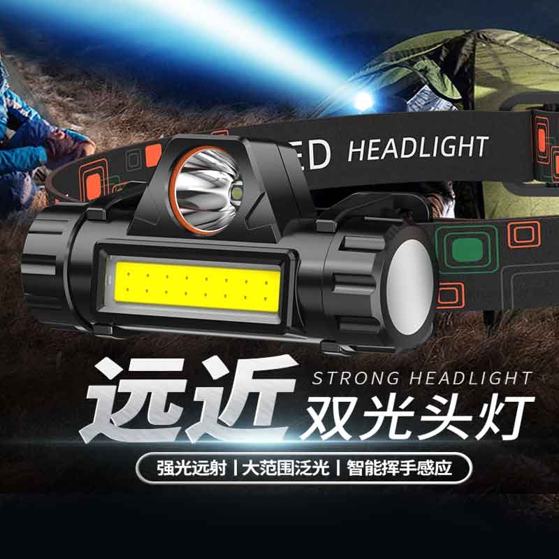 led头灯头戴式强光充电户外夜钓鱼超亮轻小号超长续航照明手电筒