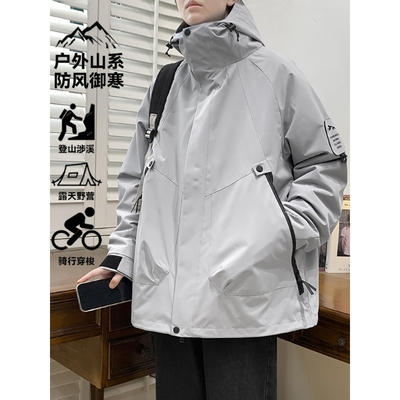 领航骆驼三合一冲锋衣男青少年秋冬季内胆三防外套初防风石墨烯