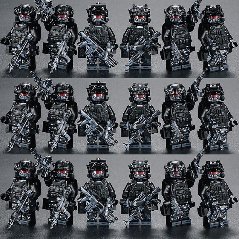 兼容乐高积木人仔玩具 军事风格特种兵警察拼装组合 儿童礼物