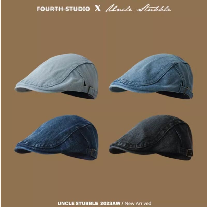 2026日系牛仔前进帽男潮时尚画家帽英伦风复古报童帽子休闲灰色