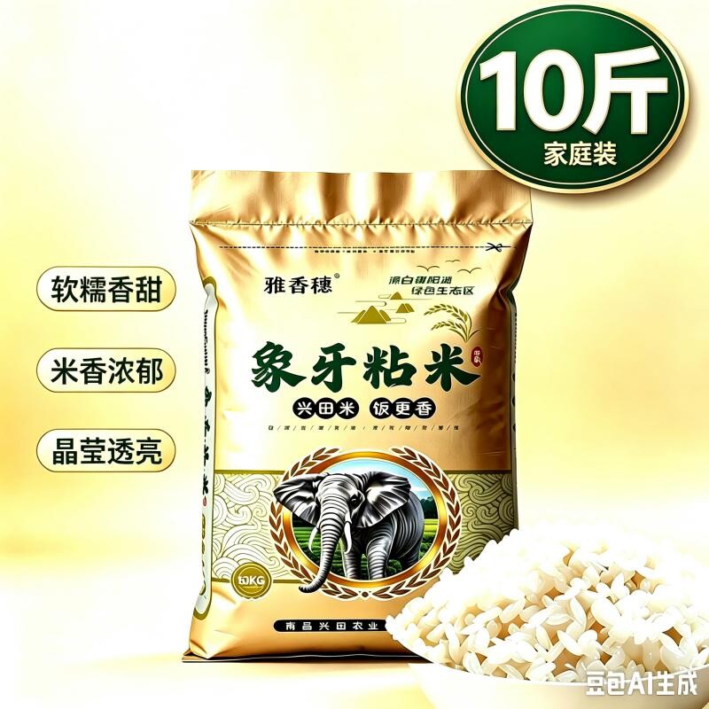 象牙粘大米10斤长粒大米农家丝苗米煮饭香甜软糯大米细长米香米
