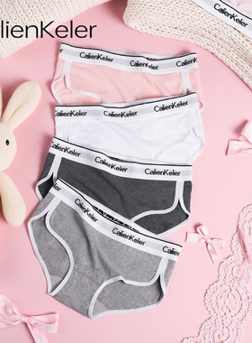 内裤CALIENKELER纯棉女士透气夏季女生三角裤棉质一片式中腰黑色