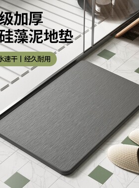 硅藻泥地垫卫生间吸水垫浴室防滑垫淋浴厕所门口硬地毯硅藻土脚垫