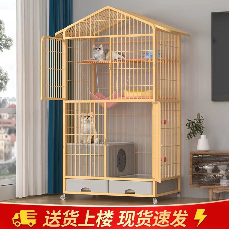 猫笼子家用带厕所一体式特价三层猫咪笼子超大自由空间大号猫别墅