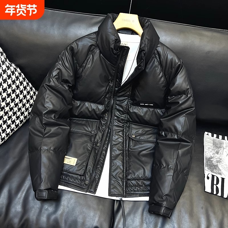户外保暖时尚羽绒服男士冬季韩版休闲2025爆款加厚立领短款鸭绒外