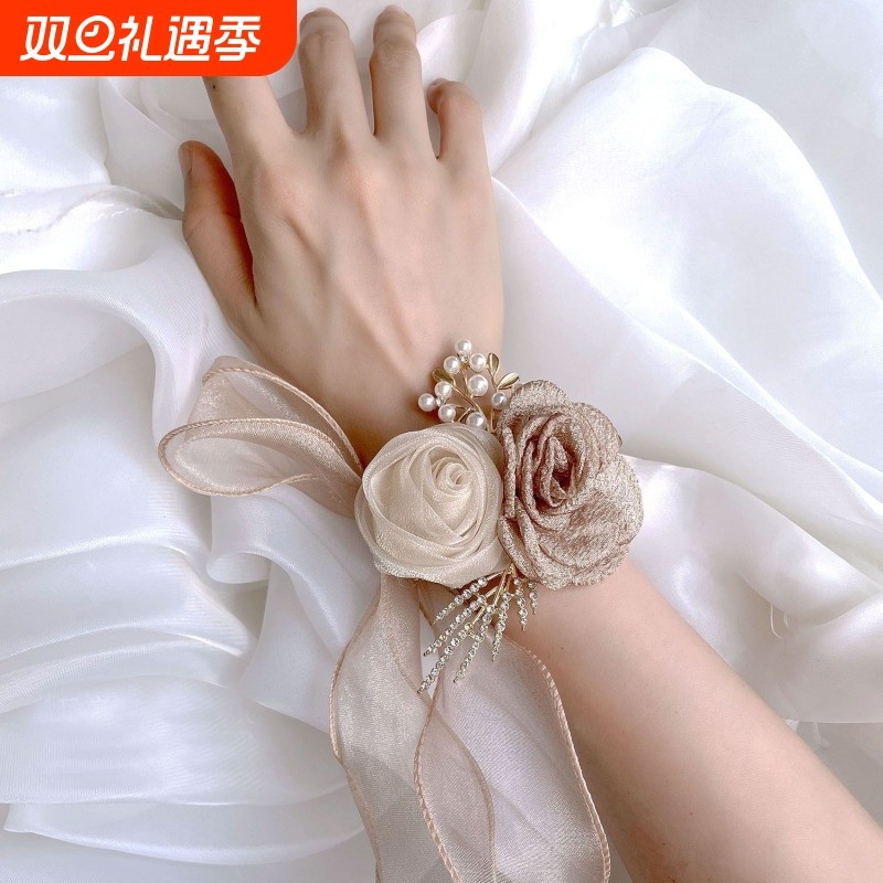 手腕花批发伴娘手腕花姐妹团手花高档唯美水钻韩式小清新结婚手环
