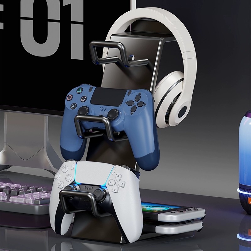 耳机手柄游戏机三合一支架多功能头戴式耳机挂架桌面收纳展示桌架