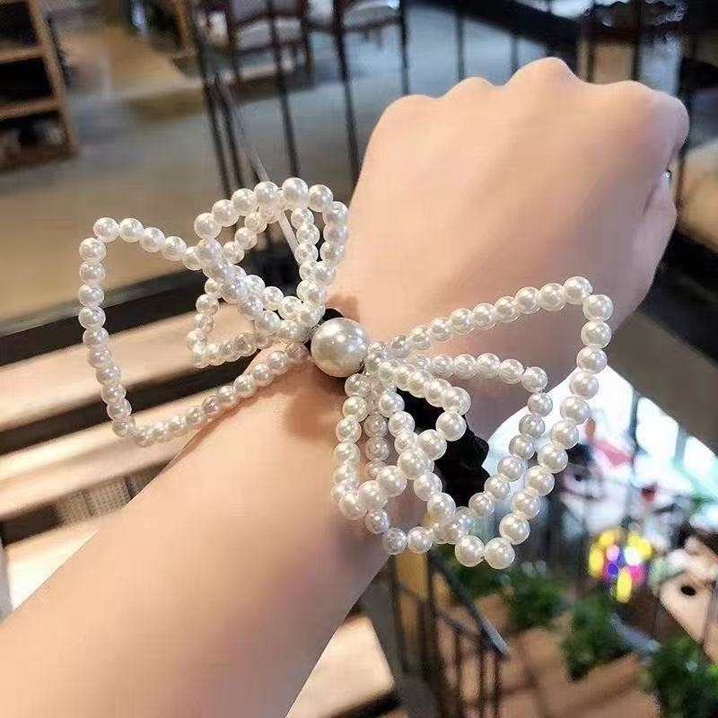 杨超越同款蝴蝶结珍珠发夹百搭简约发箍戚薇同款网红发绳新款法式
