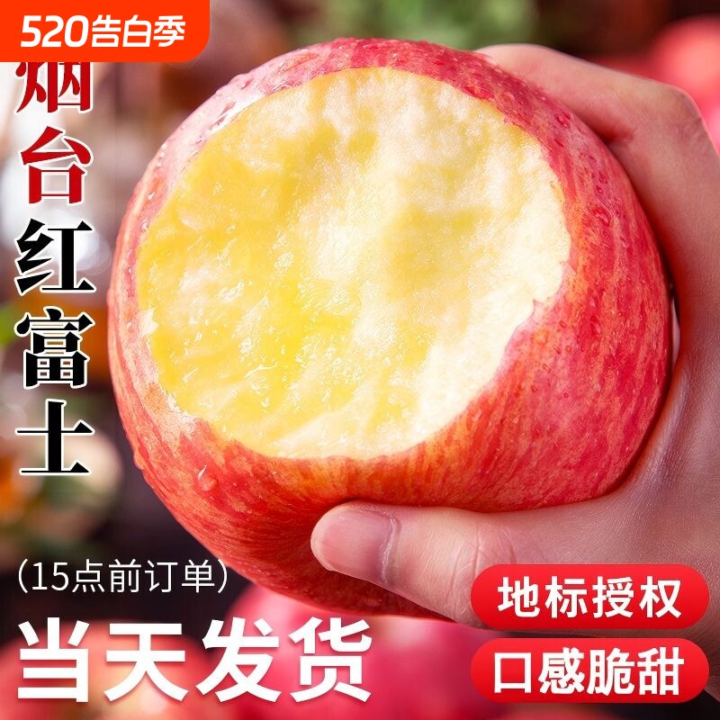 山东烟台红富士脆甜苹果特级新鲜水果当季整箱现货孕妇包邮大果