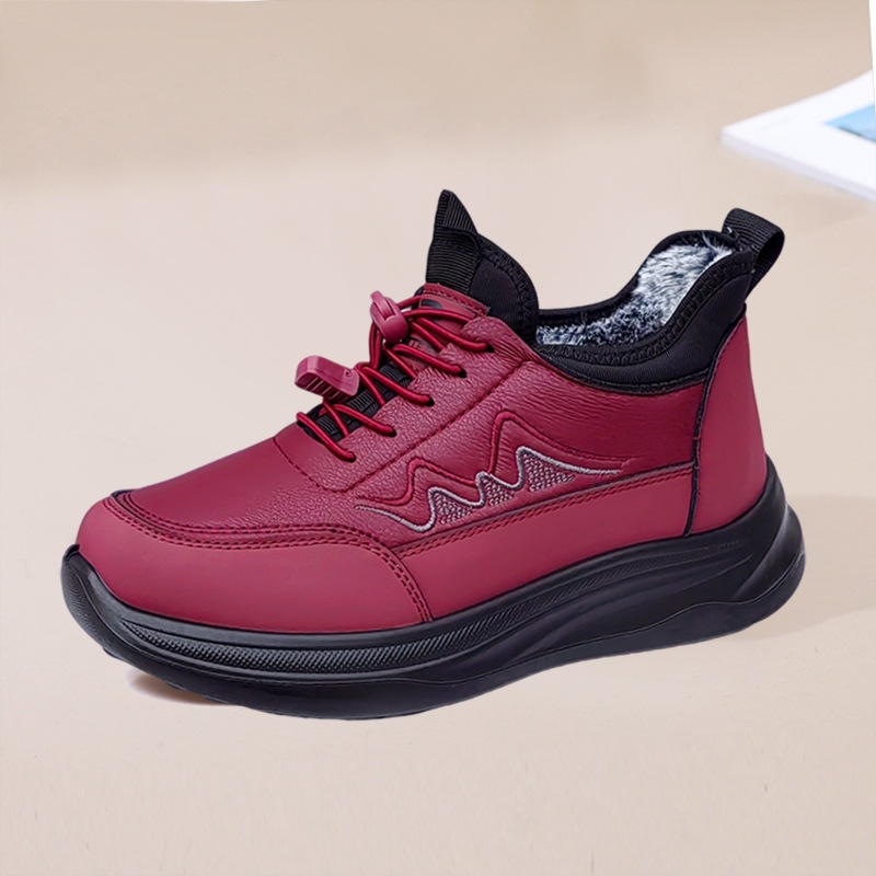 回力老人棉鞋女冬季加绒保暖妈妈鞋高帮皮面中老年防水健步雪地靴