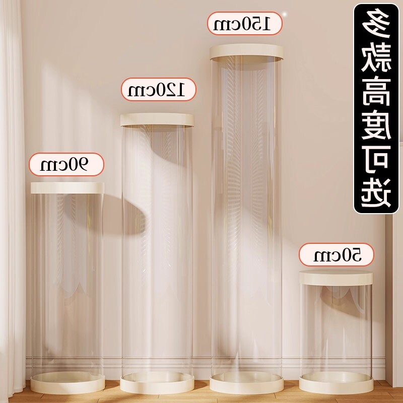 立体大容量孩童玩具公仔收纳桶玩偶透明圆柱防尘可堆叠储物娃娃