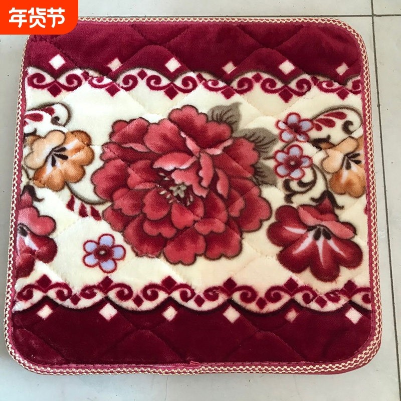 冬季加厚毛绒坐垫春秋椅防滑沙发垫办公室实木坐垫餐椅垫实木家具