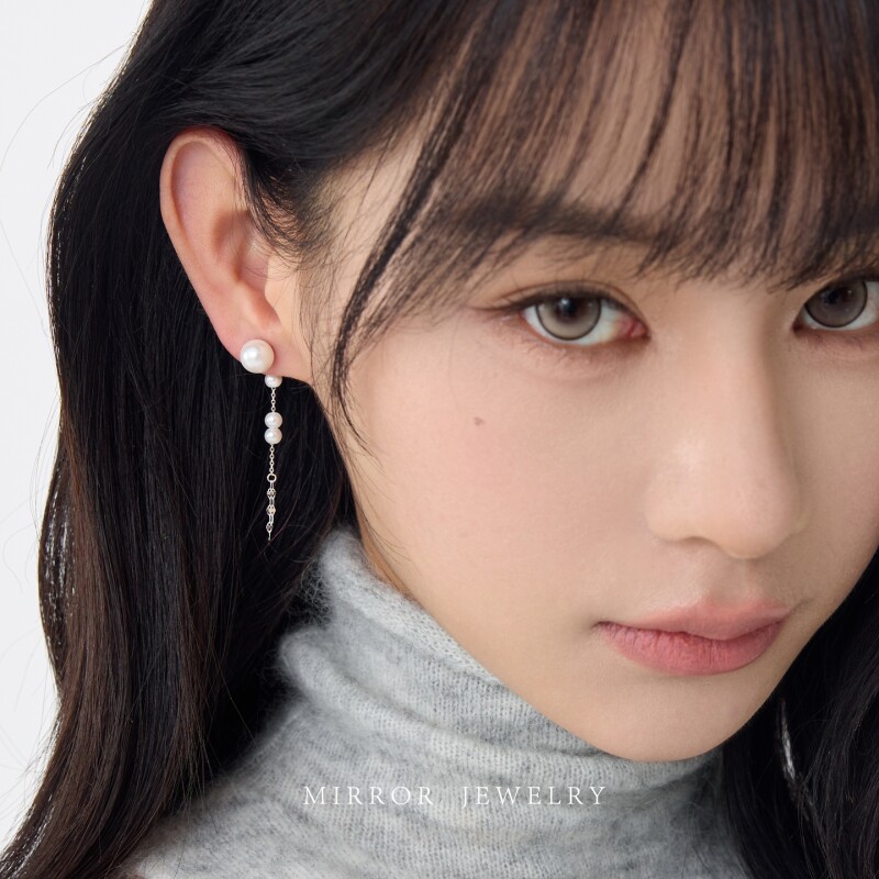 小麋人「星泪」925纯银施家珍珠流苏耳钉女耳环耳饰气质2026新