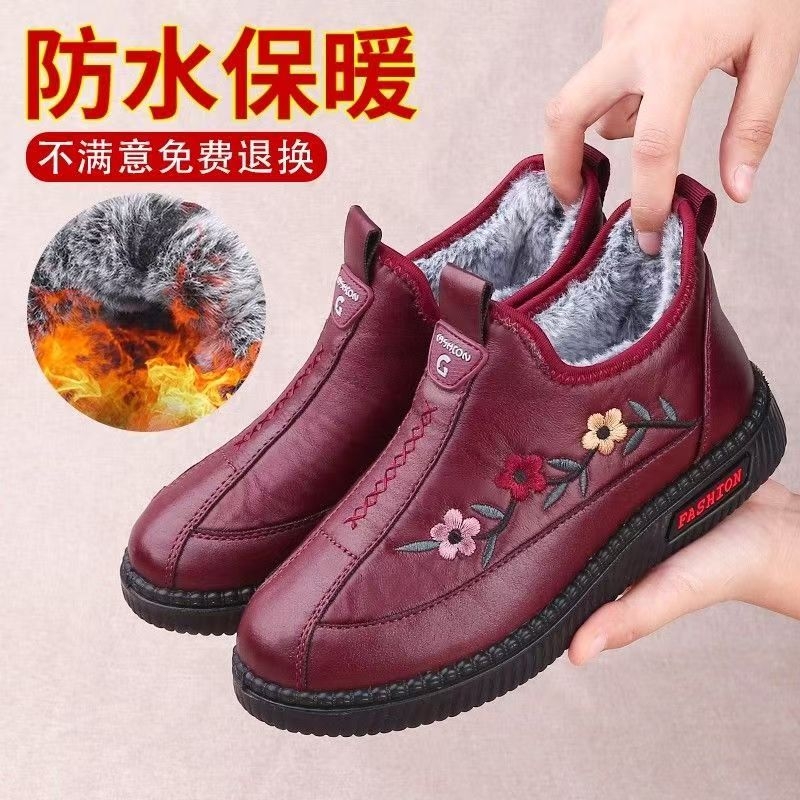 老北京棉鞋女冬季加绒妈妈鞋加厚老太太防滑软底防水布鞋奶奶老人