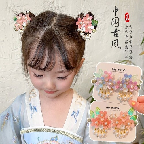 汉服发饰花朵流苏发夹中国风头饰