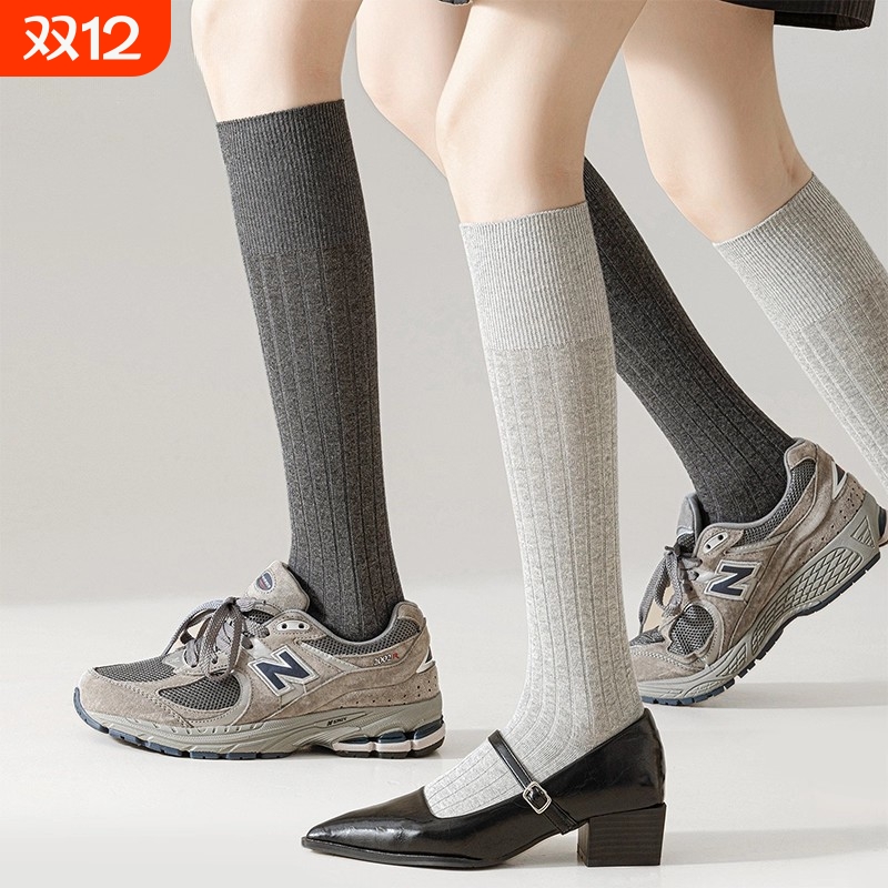 甄选精梳棉软糯亲肤显瘦长筒袜女