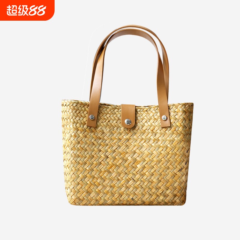 手提小方包草编包编织包度假风沙滩包手拎菜篮子包草编时尚包女包
