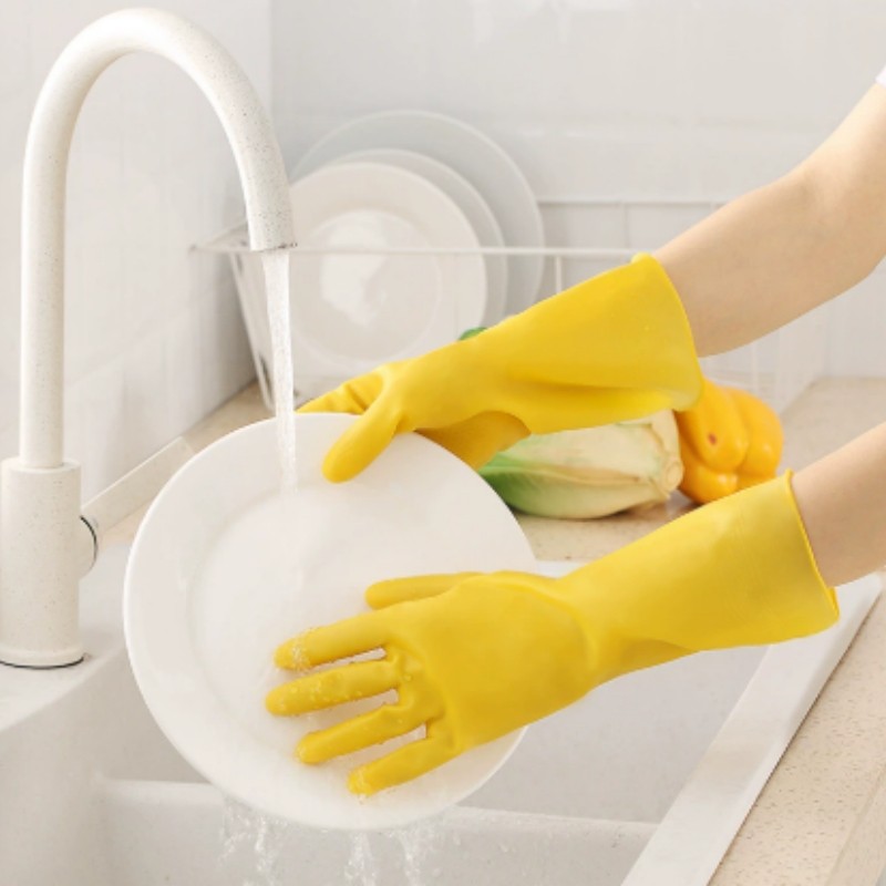 家务洗碗手套胶皮乳胶塑胶厨房防水牛筋手套清洁洗衣干活多规格起