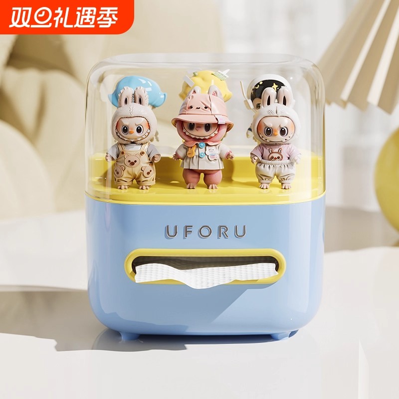 纸巾盒盲盒收纳一体创意星星人手办抽纸盒桌面可爱多功能餐巾纸盒