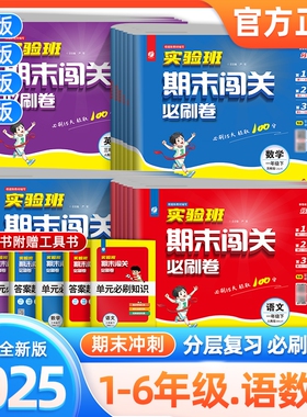 2025春小学实验班期末闯关必刷卷一二三四五六年级下册语文RJ数学SJ英语外研12356单元冲刺卷试卷测试题译林版苏教版6年级新版老师