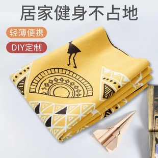 天然橡胶防滑超薄瑜伽垫布铺巾麂皮绒专业可折叠便携旅行初学者女