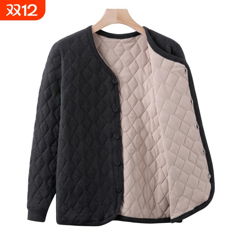 中老年男士冬季保暖小棉袄爸爸防寒内搭老年人爷爷冬装开衫外套