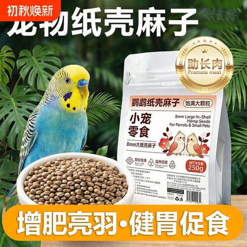 助长肉鹦鹉纸壳火麻子麻籽鸟粮零食虎皮牡丹玄凤小太阳专用粮文鸟