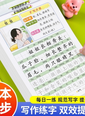 一句话日记练字帖看图写话是一年级小学生二三年级字帖每日一练上下册幼儿园幼小衔接硬笔书法练字本儿童作文英文同步田字格临摹