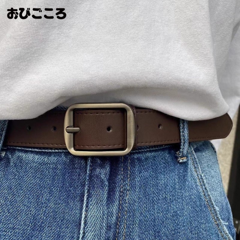 腰带皮带日本无印おびごこ高级感真皮女新款百搭牛仔裤男学生裤带