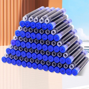 钢笔墨囊小学生专用三年级通用可替换囊式墨水替换芯练字纯蓝黑色蓝色蓝黑墨兰速干墨蓝色晶蓝34mm不可擦