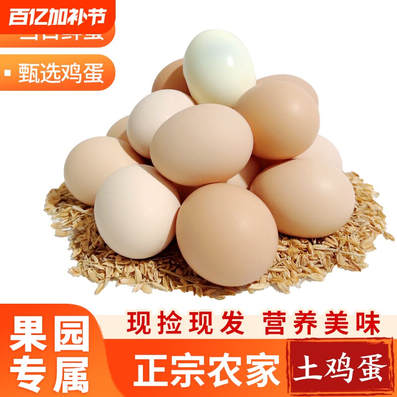 新鲜鸡蛋农家散养正宗土鸡蛋虫草谷物喂养鲜鸡蛋现捡现发50g/枚