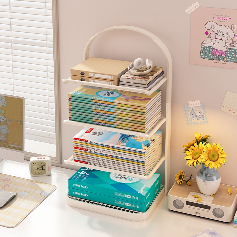学科分类置物架学生桌面书本收纳架书桌A4文件整理神器分层书架子