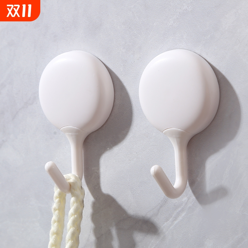 日式挂钩粘钩壁挂式无痕强力免打孔玄关厨房浴室钩门后衣帽钩粘胶