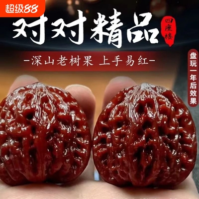 文玩核桃精品手把件盘玩四座楼狮子头把玩手盘麒麟纹白狮子满天星