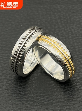 ODEK复古高桥盾图腾锯齿戒指间金男女UNDERCOVER指环高桥吾郎小众