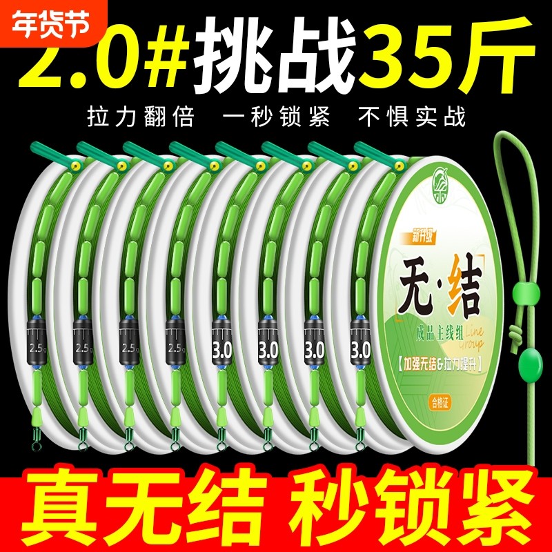 加强无结竞技钓鱼线主线全套台钓野钓成品线组超强拉力钓大物鲢鳙,户外/登山/野营/旅行用品,线组,淘宝优惠券,粉丝福利购,淘宝优惠卷