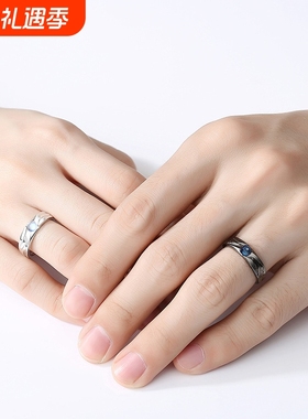 原创设计天使恶魔情侣戒指对戒纯银简约学生情人节送礼物一对代发