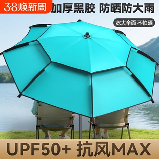 钓鱼伞雨伞户外专用钓箱大钓伞2025新款拐杖防晒防暴雨沙滩遮阳伞
