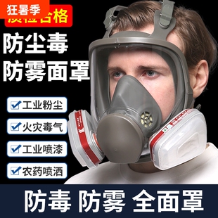6800防毒面具全面罩喷漆专用防尘全脸防护面罩气体呼吸粉尘活性炭