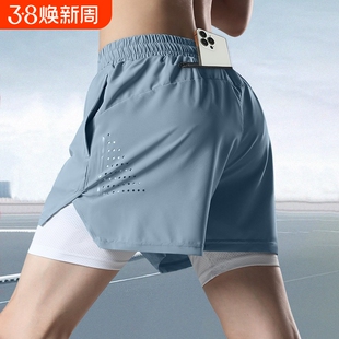 运动短裤男跑步专用夏季田径马拉松训练短裤内衬三分裤速干健身裤