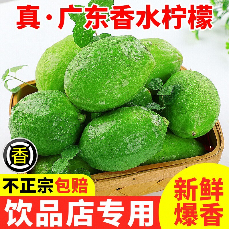 正宗广东香水柠檬新鲜青柠无籽现摘手打香柠檬咖啡饮品奶茶店专用