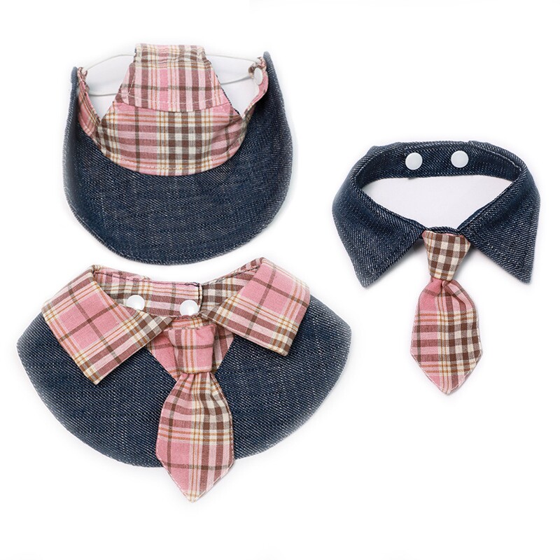 碎花宠物帽子围巾狗狗口水巾猫咪围脖围嘴围巾可爱卡通围兜领带